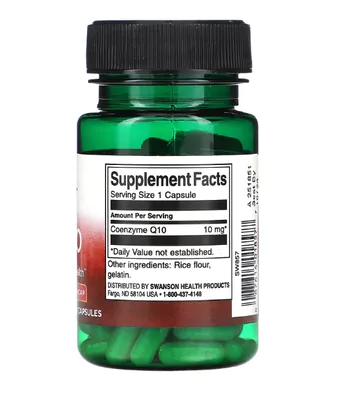 Coenzima CoQ10, 10mg, 100 Cápsulas, Swanson