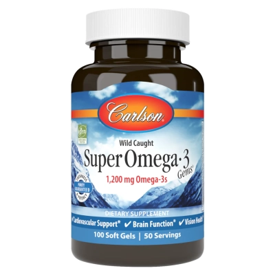 Super Ômega 3 Gems, 1.200mg, 100 Cápsulas Softgel, Carlson