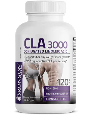 CLA 3000, Ácido Linoleico Conjugado, 3000mg, 120 Comprimidos, Bronson
