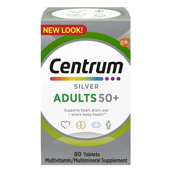 Centrum Silver Adults 50+,  80 Comprimidos, Importado