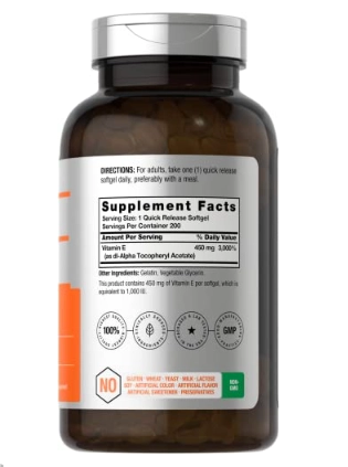 Vitamina E 1000UI, 200 Cápsulas, Horbaach
