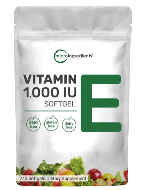 Vitamina E 1000UI, 240 Cápsulas, Micro Ingredients