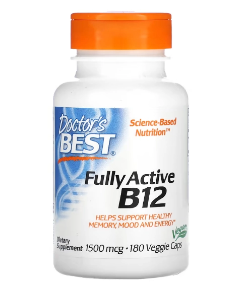 Vitamina B12, Fully Active, 1500mcg, 180 Cápsulas, Doctor's Best