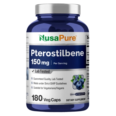 Pterostilbeno 150mg, 180 Cápsulas Veganas - NusaPure
