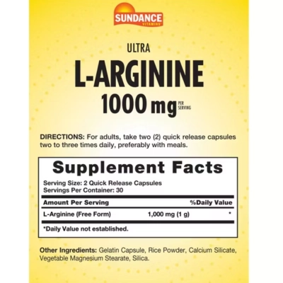 Ultra L-Arginine, 1000mg, 60 Cápsulas, Sundance
