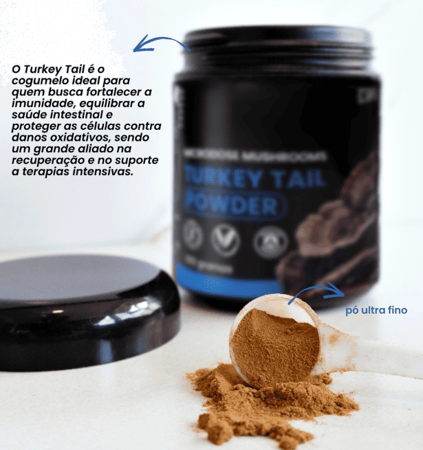 Extrato Puro e Concentrado, Cogumelo Turkey Tail, 100g em Pó, Microdose Life