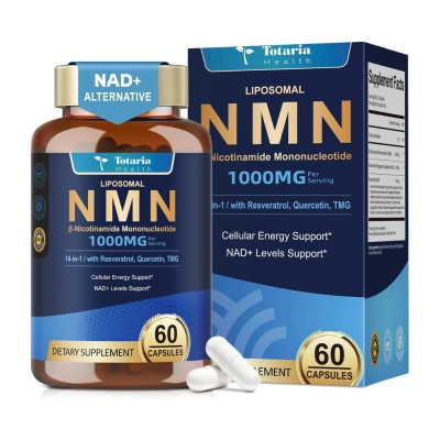 NMN 1000mg, Lipossomal, Energia, Vitalidade, Alta Absorção, 60 Cápsulas, Totaria