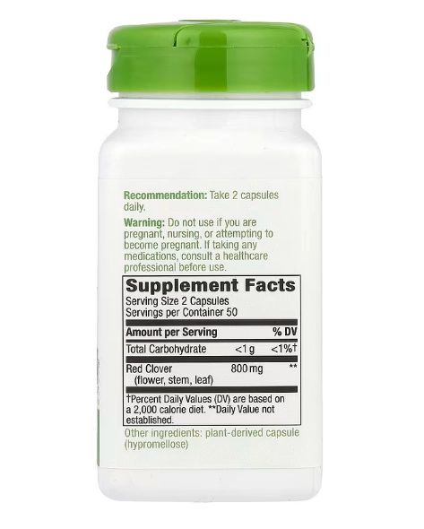 Red Clover, Trevo Vermelho 800mg, 100 Cápsulas, Nature's Way