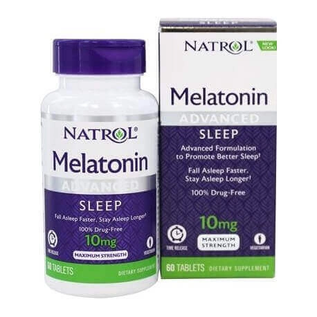 Melatonina, 10mg, Time Release (Liberação Prolongada), 60 Comprimidos, Natrol