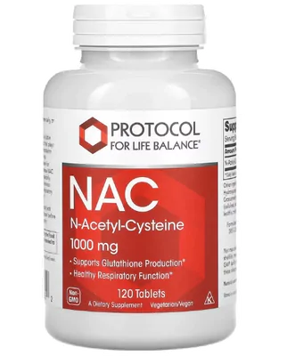 NAC, 1000mg, 120 Comprimidos, Protocol for Life Balance