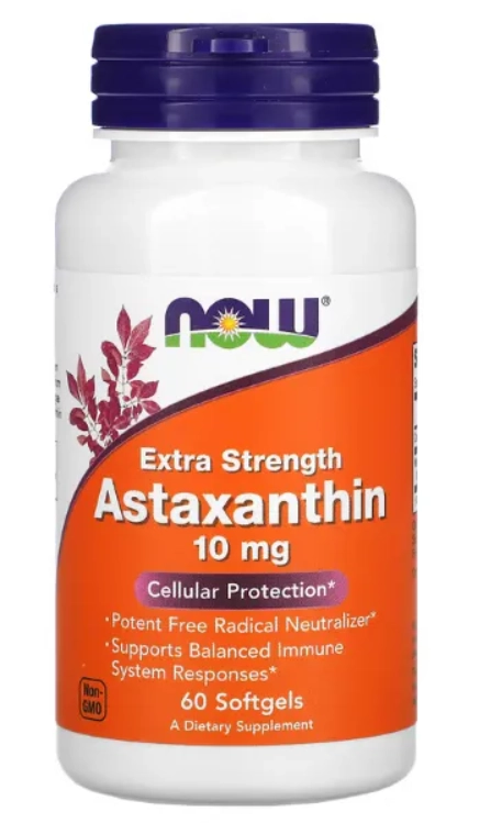 Astaxanthin, 10mg, 60 Cápsulas, Now