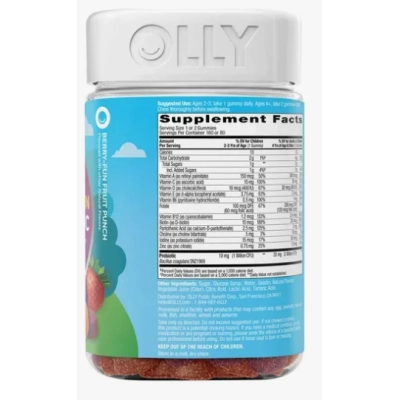 Multivitamínico e  Probiótico Kids, 160 Gomas Sabor Frutas, OLLY 