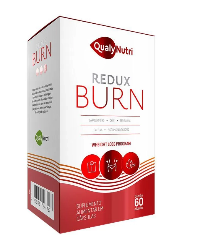 Qualy Redux Burn, Chá Termogênico, 600mg, 60 Cápsulas, Qualynutri