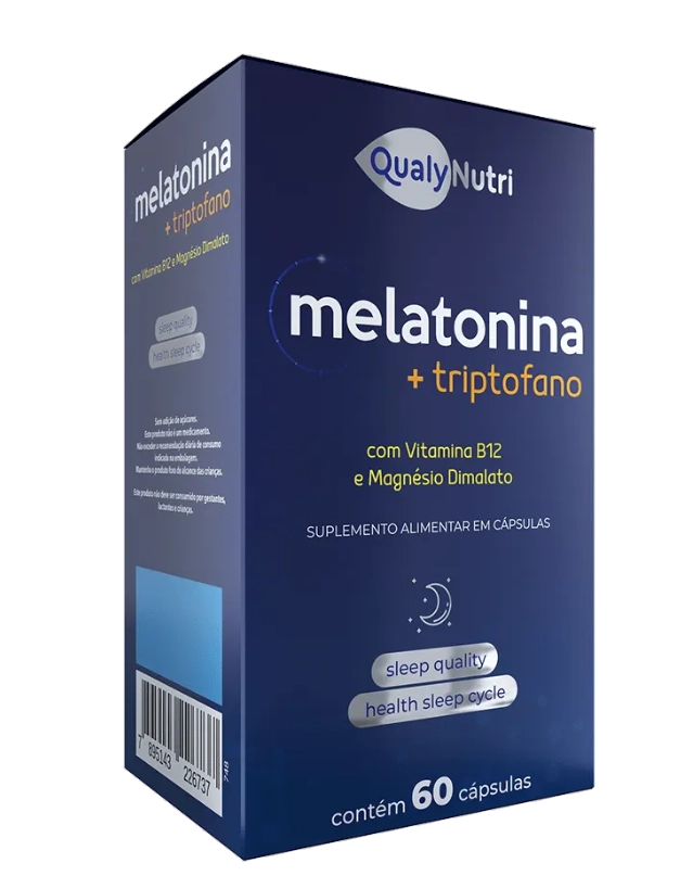 Melatonina 210mcg, Com Triptofano, 60 Cápsulas, Qualynutri