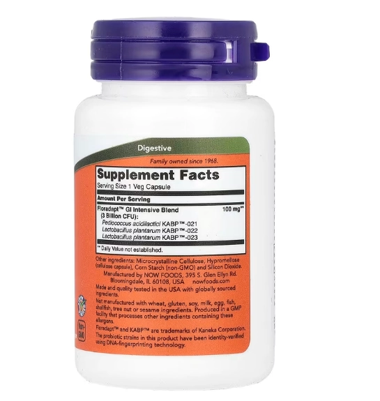 Intestinal Bacteria, Suporte para Bactérias Intestinais, 60 Cápsulas, Now