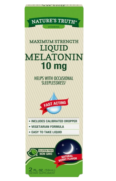 Melatonina 10mg, 59ml, Sabor Cereja, Nature's Truth
