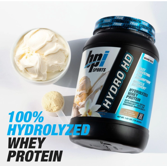 Whey Protein Powder, Hydro HD 100% Hidrolisado, 2,176kg Sabor Baunilha, BPI Sports