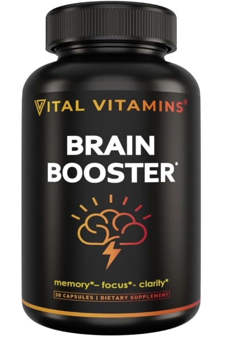 Brain Booster com Bacopa Monnieri, Memória e Foco, 30 Cápsulas, Vital Vitamins