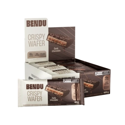Crispy Wafer, 10g de Proteína,  Sem Açúcar, Kit com 3 Unidades, Sabores, Bendu