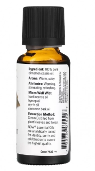 Óleo Essencial, Cinnamomum cassia, 30ml, Now