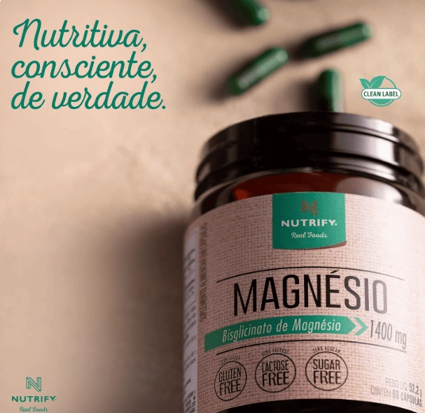 Magnésio Bisglicinato, 60 Cápsulas, Nutrify