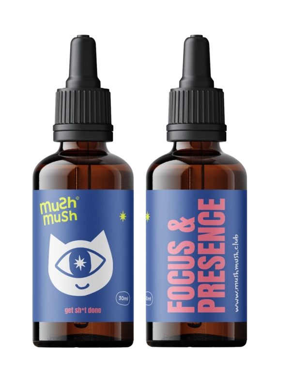 Juba de Leão Liquido Mushdrops, Focus e Presence, 30ml, Mush Mush