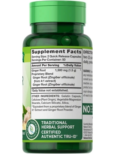 Ginger Root, 1500mg, 100 Capsules, Nature's truth