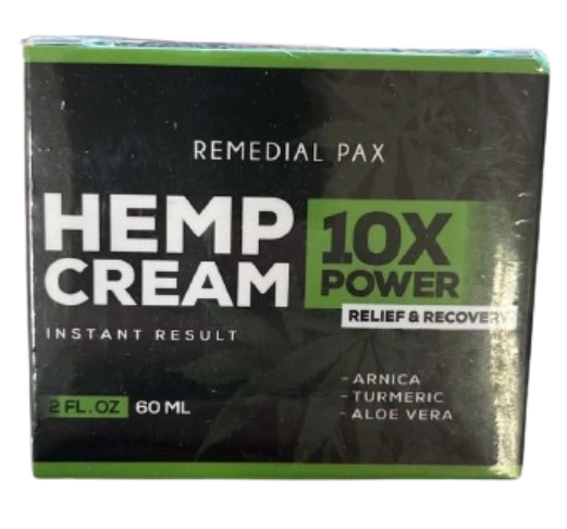 Hemp Cream 10X Power, Creme para Alívio da Dor em Músculos, 60ml
