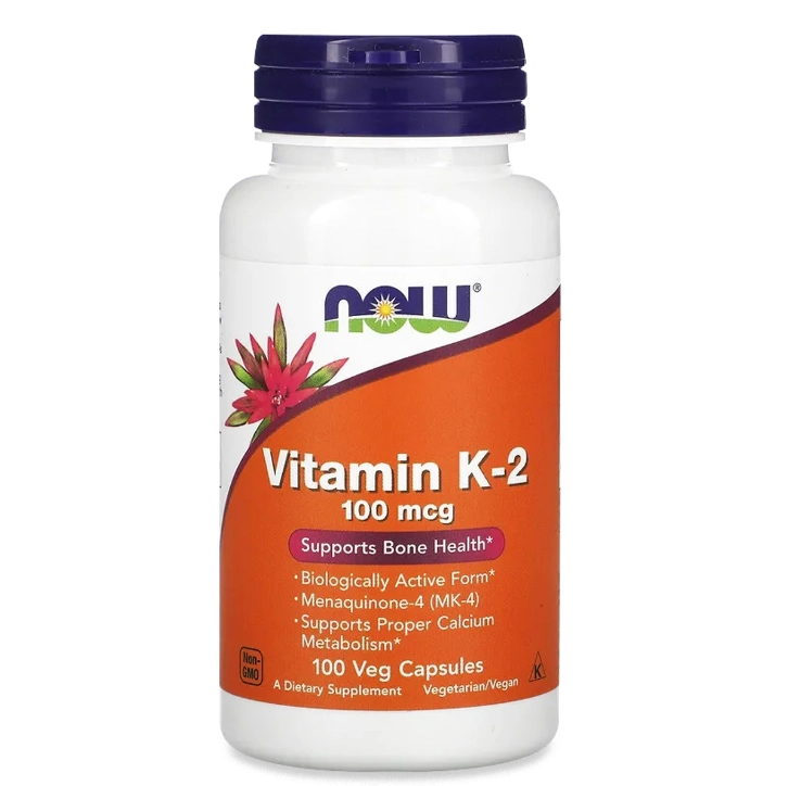 Vitamina K2, 100mcg, 100 Cápsulas, Now