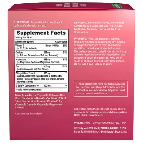 Combinaçao para a vida feita pela Nature's Bounty , 30 pacotes de pílulas de vitamina