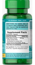 Ginkco Biloba, 120Mg, 200 Cápsulas, Puritans Pride