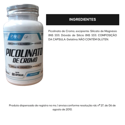 Picolinato de Cromo, 250mg, 60 Cápsulas, Flora Nativa