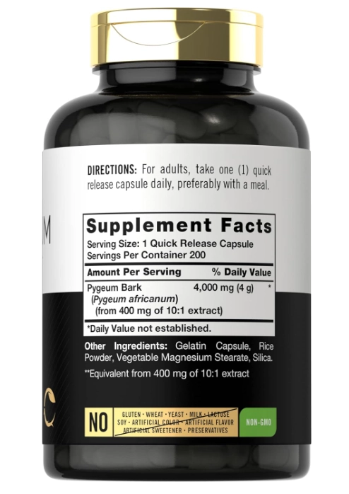 Pygeum Africanum, 4000mg, 200 cápsulas, Carlyle