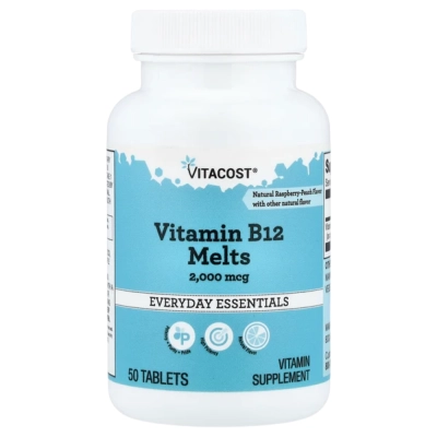 Vitamina B12 Melts, 2.000mcg, 50 Tablets, Vitacost