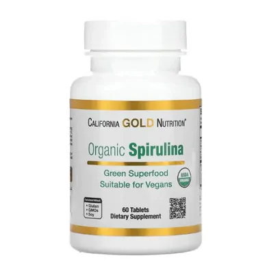 Espirulina Orgânica, 60 Comprimidos, California Gold
