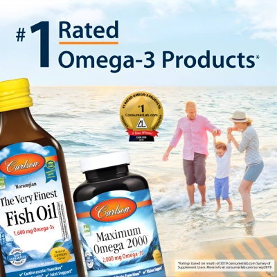 Elite Omega-3 Gems, 1.600 mg, 30 Cápsulas Softgel, Carlson