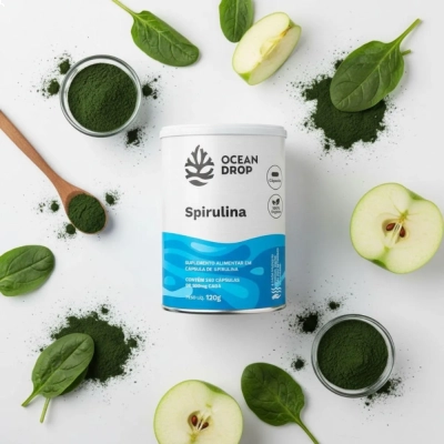 Spirulina 500mg, 240 comprimidos, Ocean Drop