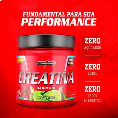 Creatina Hardcore, Sabores, 300gr, Integralmedica