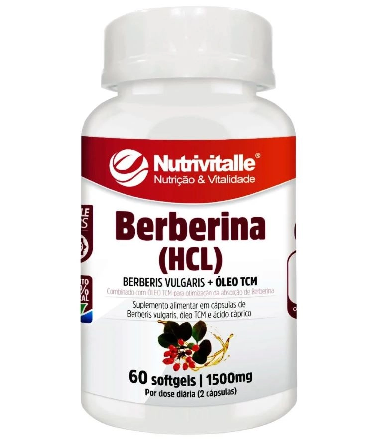 Berberina HCL, 1500mg, 60 Cápsulas, Nutrivitalle