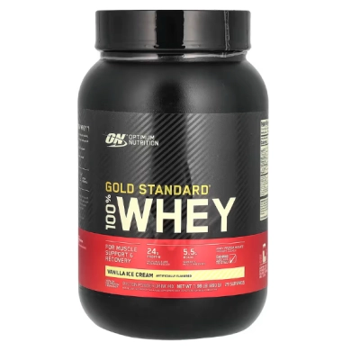 Whey 100% Gold Standard, Sabor Baunilha, 907g, Optimum Nutrition