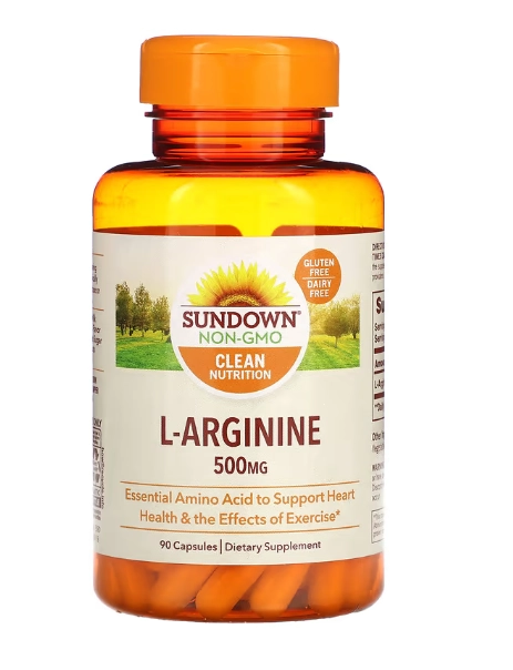 L-Arginina, 500mg, 90 Cápsulas, Sundown