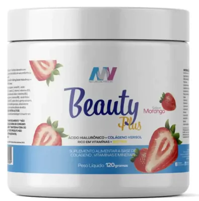 Colágeno Verisol + ácido Hialurônico, Beauty Plus, Sabor Morango, 120g, Natures Nutrition