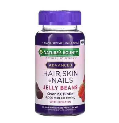 Cabelos, Pele e Unhas, 3.000 mcg, 80 Jujubas Mistura de Frutas, Nature's Bounty