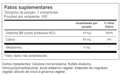 Melatonina 5mg, 100 Comprimidos, Vitacost