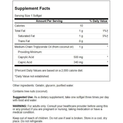 MCT Pure 1000mg, 90 Cápsulas Softgel, Swanson