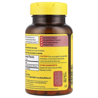 CoQ10, 200 mg, 80 Cápsulas, Nature Made