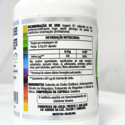Selênio, 300mcg, 60 Cápsulas, Flora Nativa Do Brasil