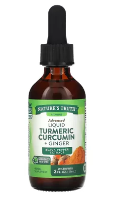 Cúrcuma Líquida , Curcumina + Gengibre, 59ml, Nature's Truth