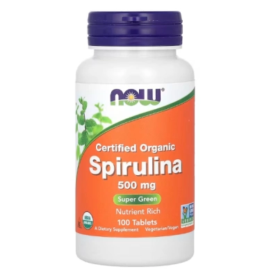 Spirulina, 500mg, 100 Tablets, Now