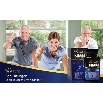 NMN 500mg, Nicotinamida Mononucleotídeo, 90 Cápsulas, Ageless